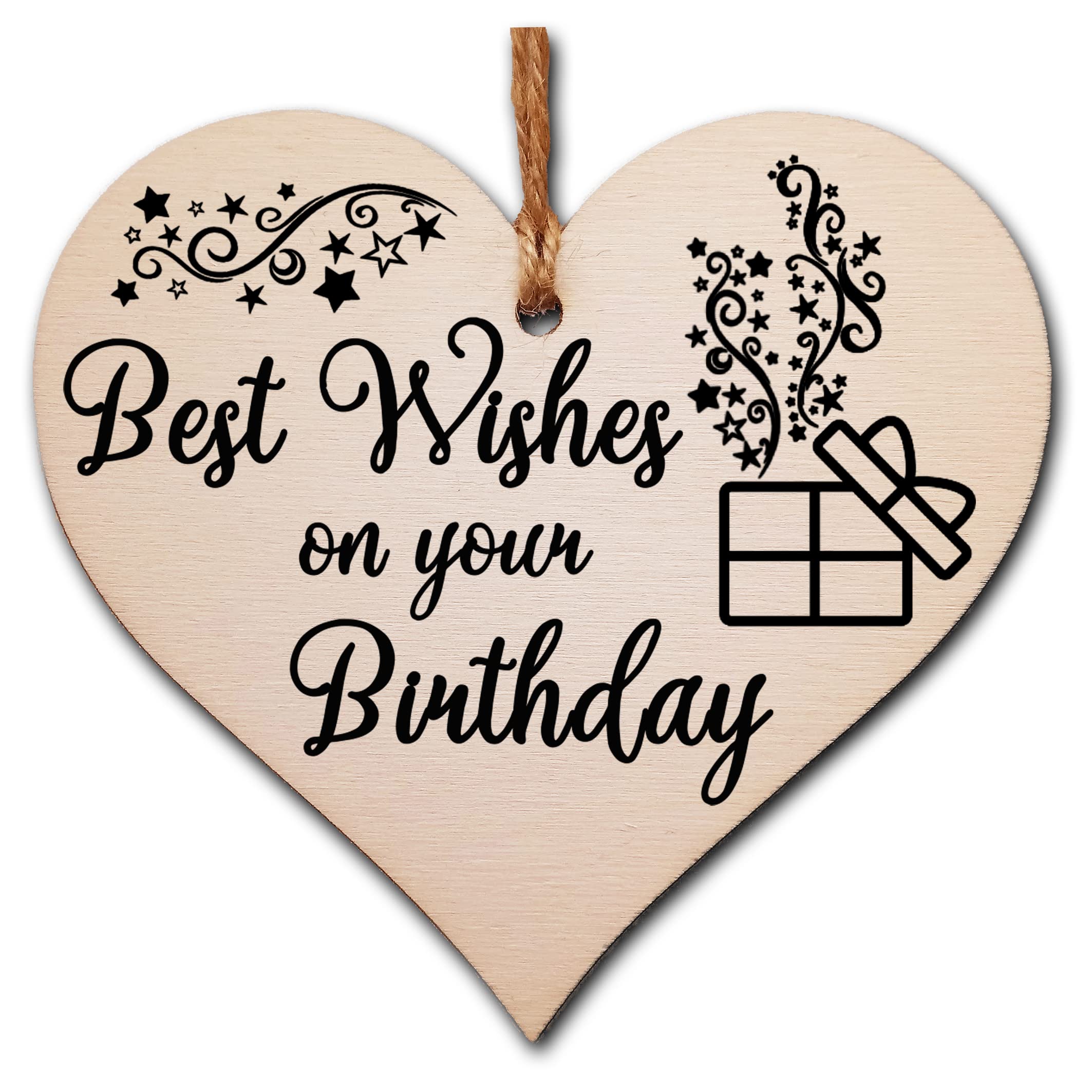 Gift In Can Handmade Wooden Hanging Heart Plaque for Someone Special Birthday Keepsake