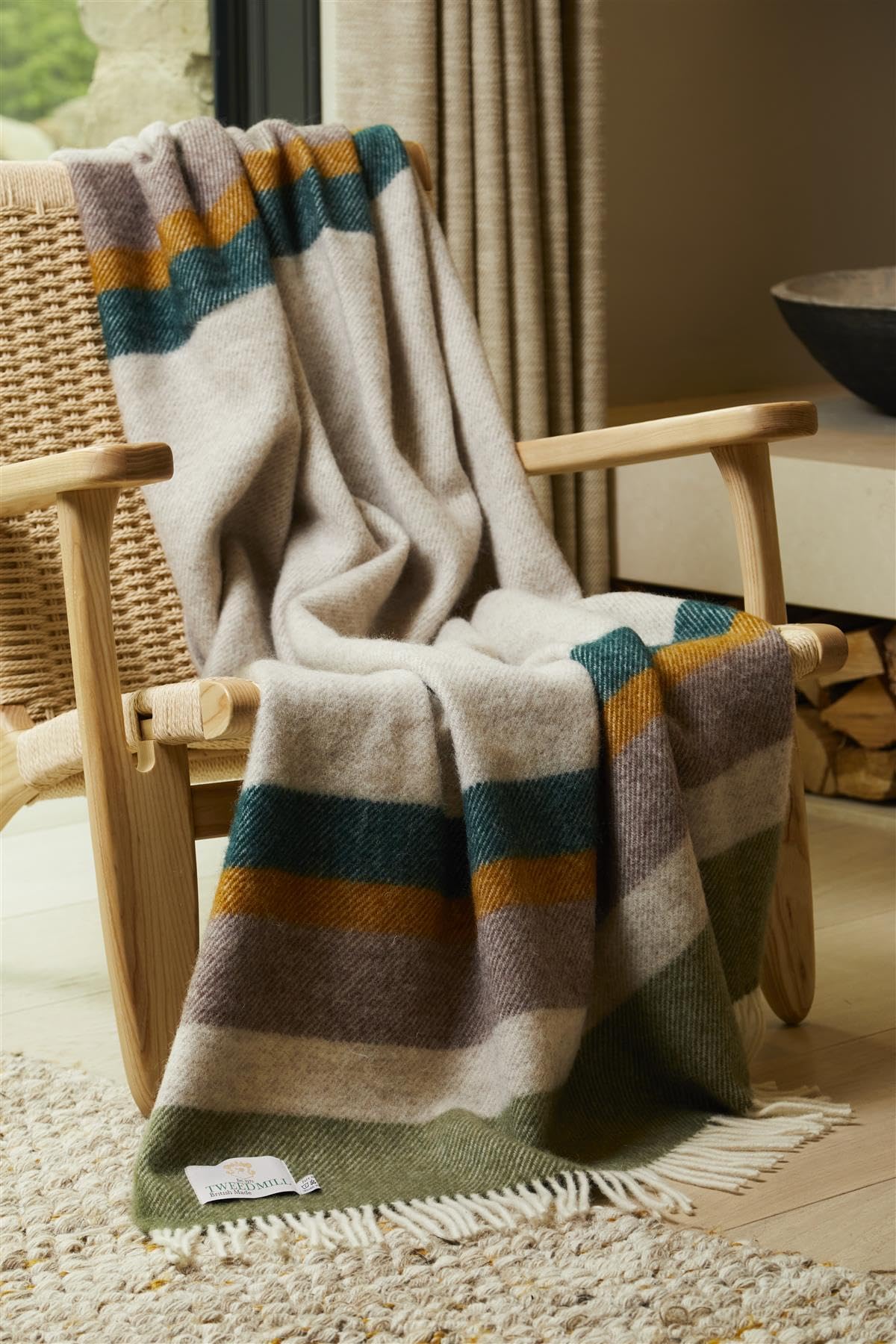 Couverture laine Tweedmill Alaska plaid multicolore grand format lit