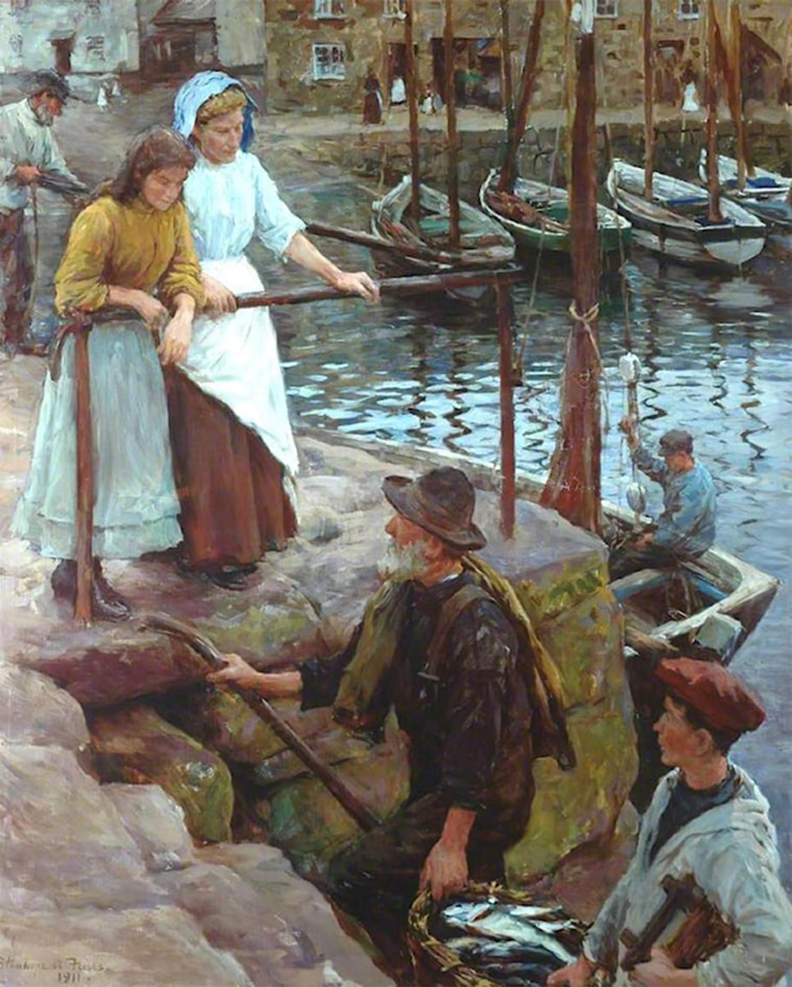 POSTERIIk Vintage Classic Picture Landscape Artwork l'Old Pier Steps Stanhope Alexander Forbes Portrait Canvas Painting for Office Home Decor 60x90cm