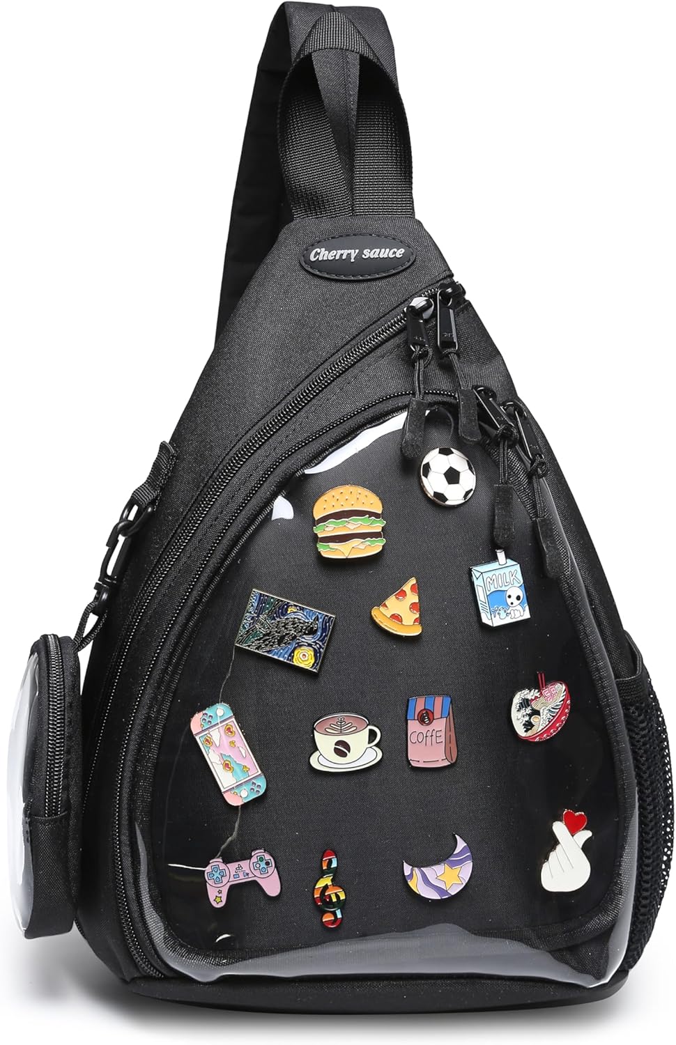 Oxford Ita Bag Kawaii Pin Display Chest Pack Single Shoulder Bag Sport Backpack Hiking Daypack, Small