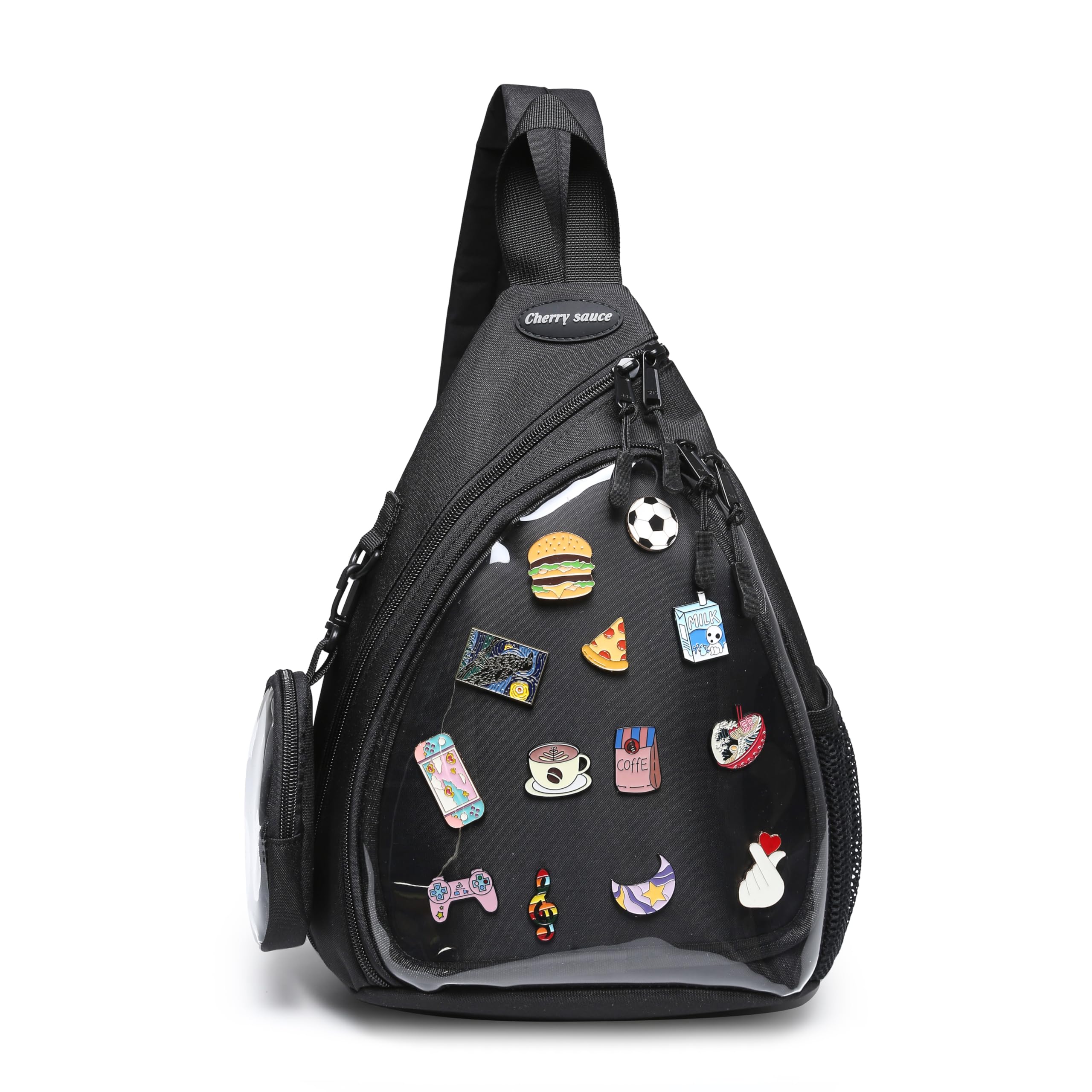 Oxford Ita Bag Kawaii Pin Display Chest Pack Single Shoulder Bag Sport Backpack Hiking Daypack, Small