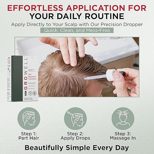 Miniatura 6 de Regreso del cabello tópico para hombres - Clínicamente probado para revertir el adelgazamiento y la pérdida del cabello - Fórmula extra fuerte 5% de