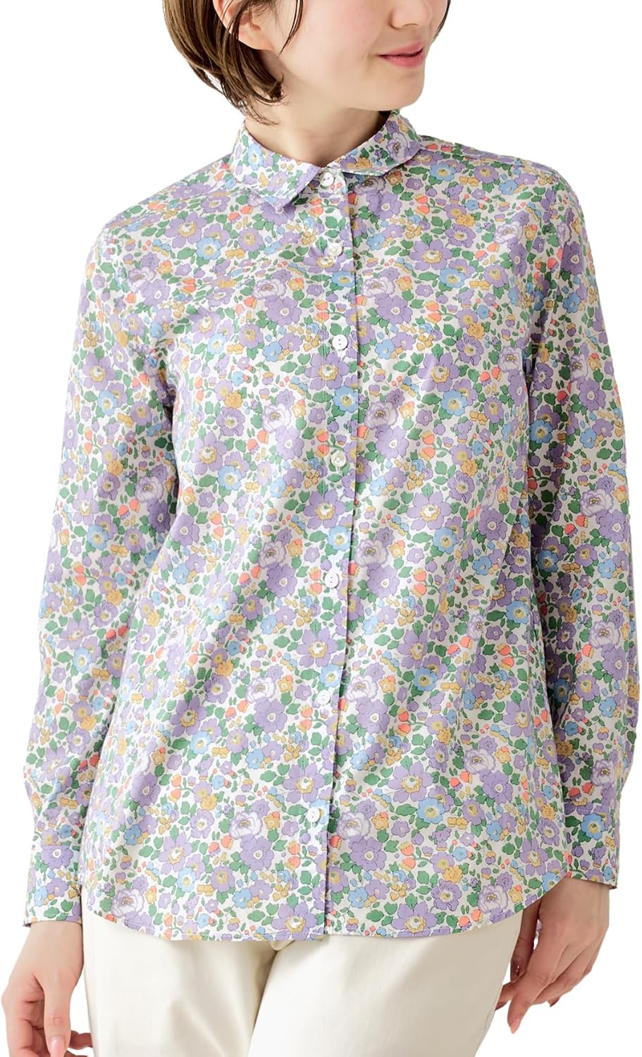 リバティ タナローン／定価2万円 ゆったりサイズ 長袖襟付きシャツ 花柄ブラウス 楽天市場】【新柄追加】リバティブラウス シャツ レディース