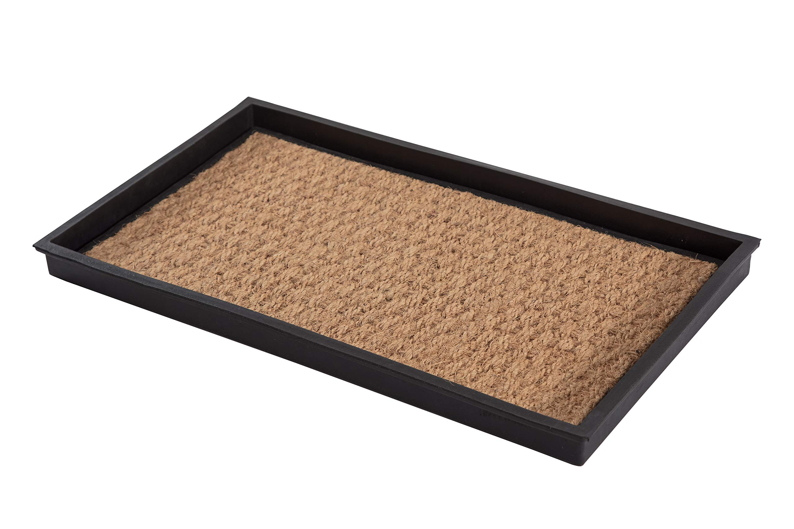 Anji Mountain Rubber Boot Tray with Coir, Fits 2 pair (24.5” wide), Tan Insert