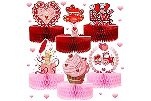 6 Piece Valentines Day Honeycomb Centerpieces