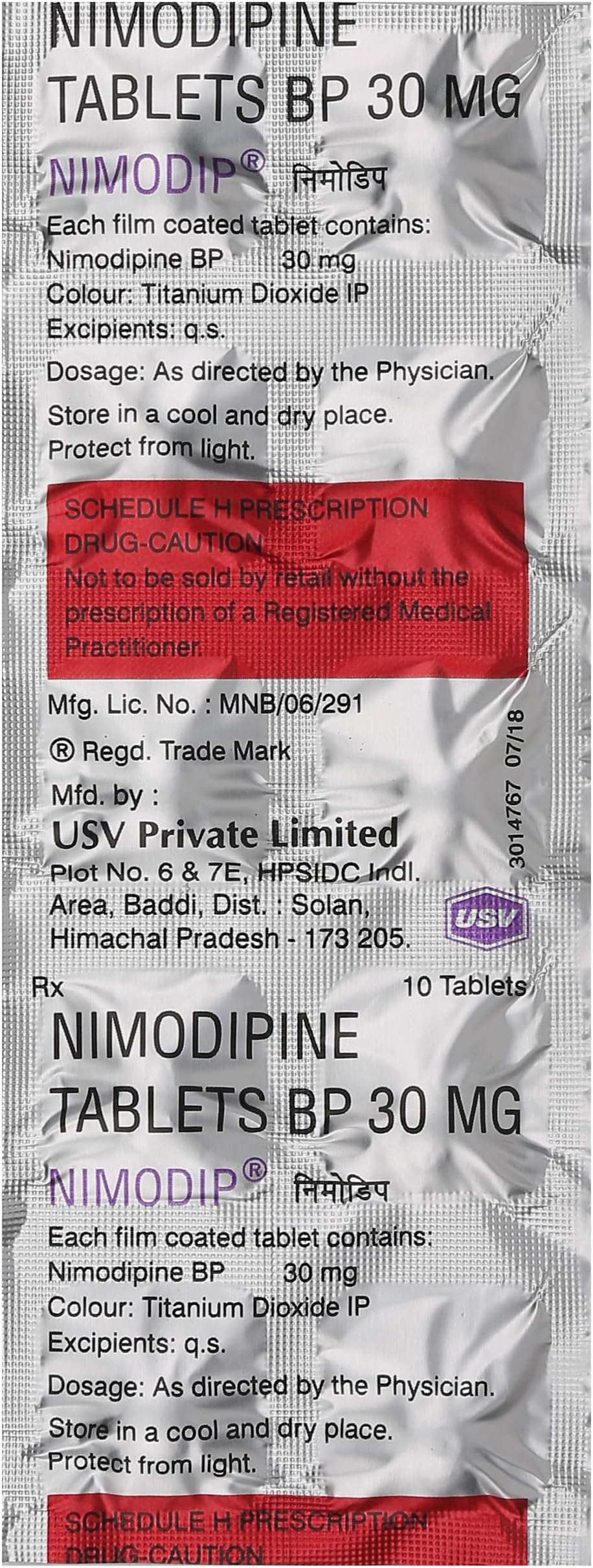 Nimodip - Strip of 10 Tablets