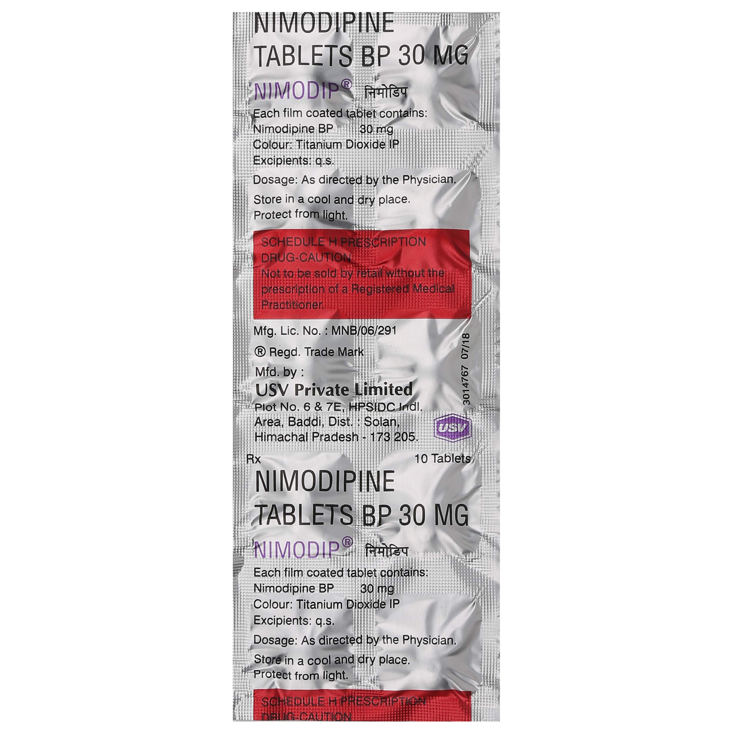 Nimodip - Strip of 10 Tablets