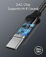 Vista 3 de Anker Adaptador de Audio USB C a 3.5mm, Cable de Nylon Macho a Hembra para Samsung S20/S20+/S20 Ultra, Pixel 4/+ 4XL, y Más Dispositivos Tipo C