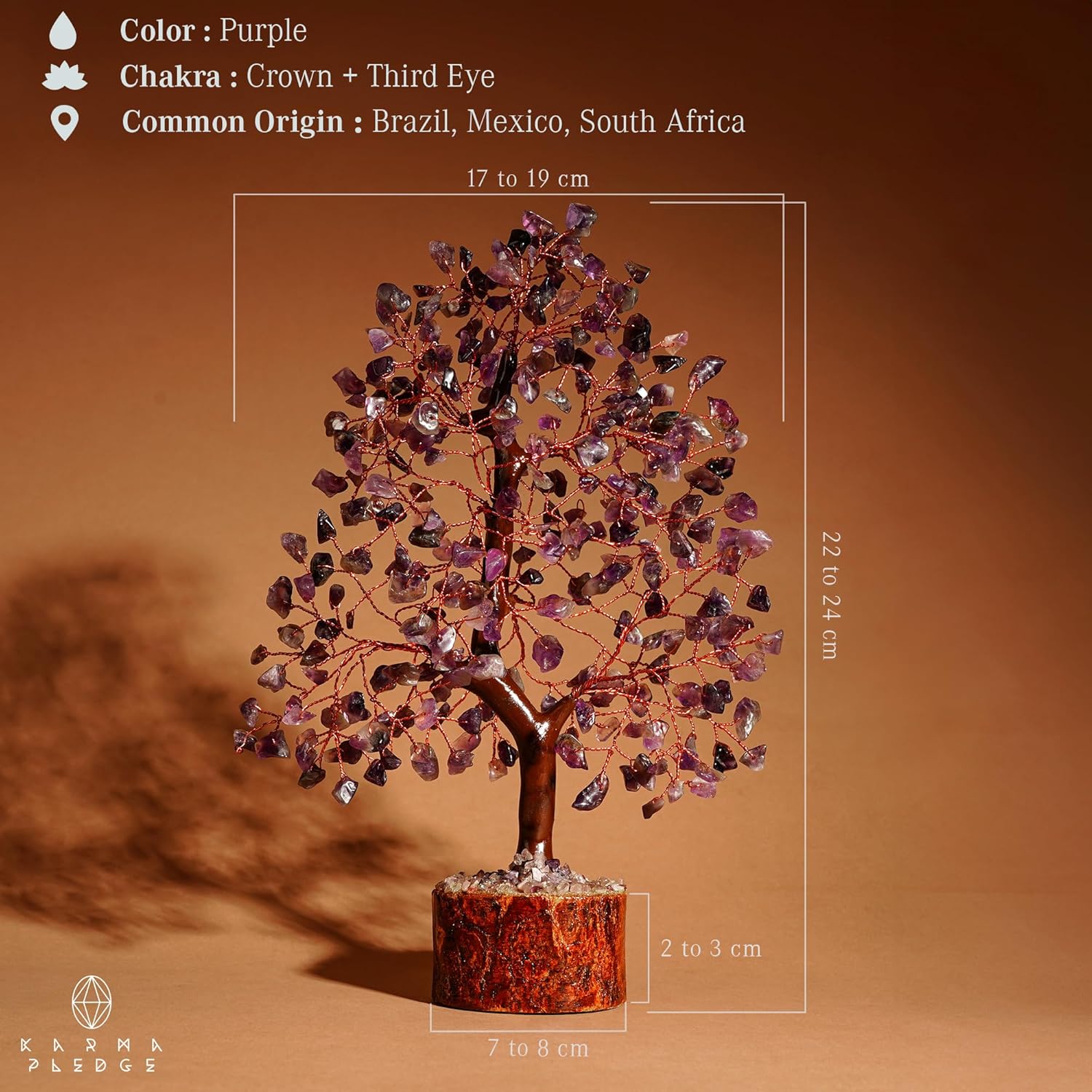 Crystal Tree of Life Amethyst Healing Crystal Trees for Home & Office Decoration, Handmade Crystal Money Bonsai Trees for Positive Energy, Good Luck, Christmas Decor, Birthday Gifts for Women, Mom - Image 3