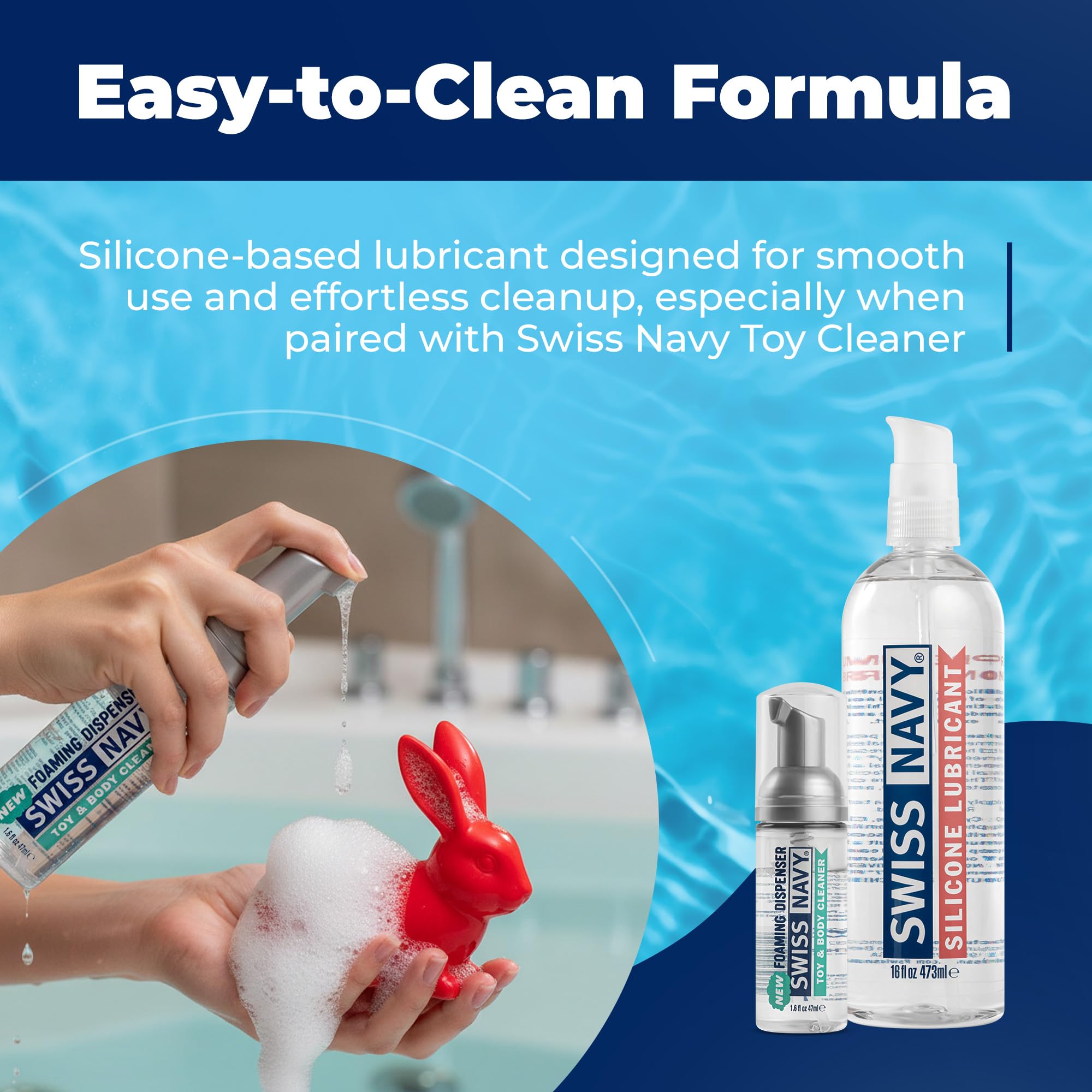 SWISS NAVY Lubrificante sessuale premium in silicone, 16 once, lubrificante per uomo, donna e coppia. MD Science Lab