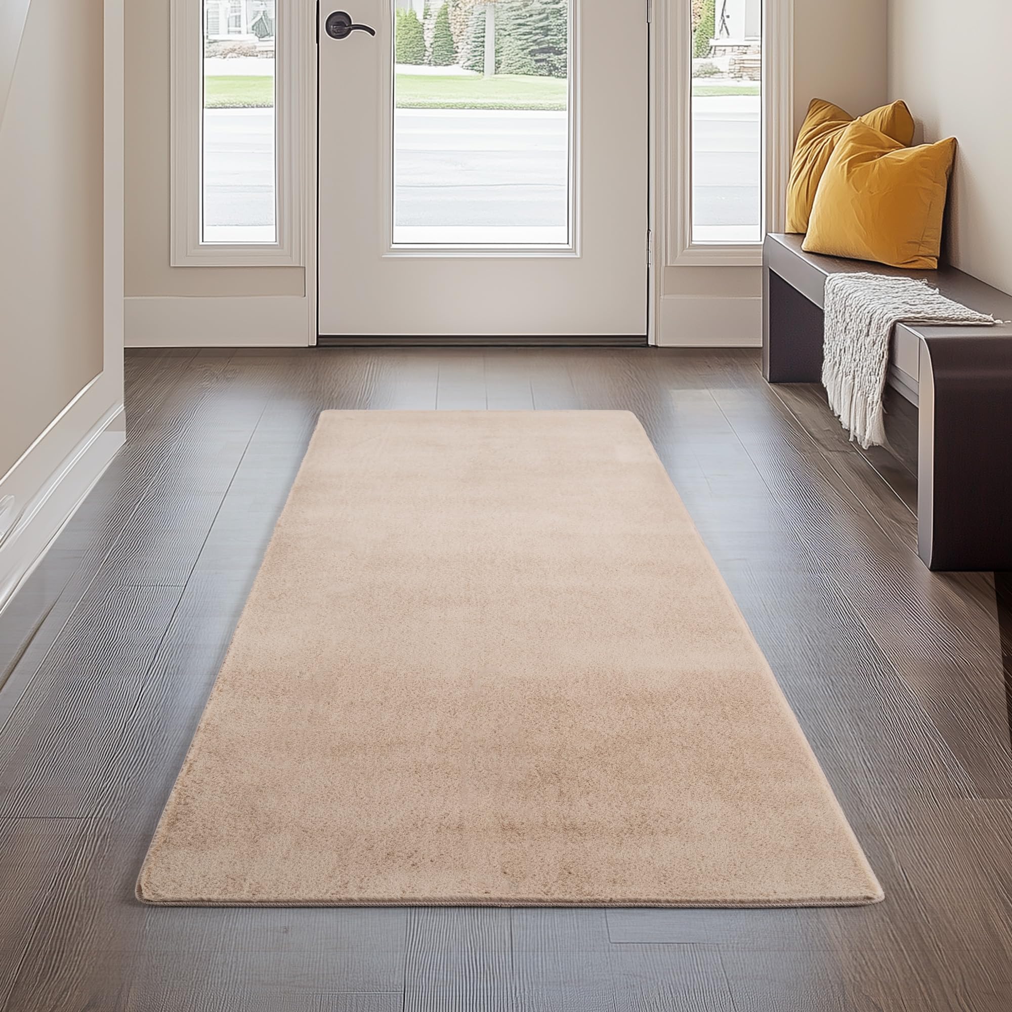 Carpetsale24 Teppich Kurzflor - Rechteckig, Rund & Läufer, waschbarer Rutschfester Teppich, weich, modernes einfarbiges Design für Wohnzimmer, Schlafzimmer, Küche & Kinderzimmer.