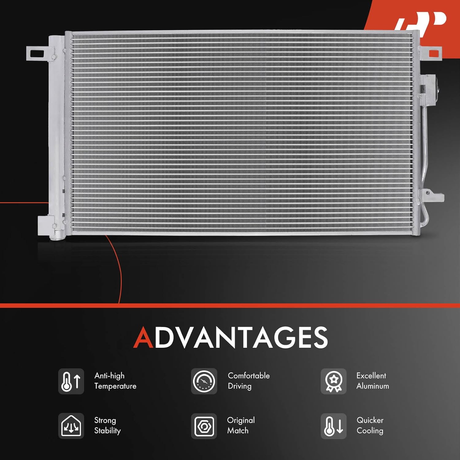 A-Premium Air Conditioning A/C Condenser Compatible with Buick Enclave 2008-2017 & Chevrolet Traverse 2009-2017 & GMC Acadia 2007-2016 & Saturn Outlook 2007-2010