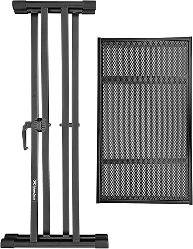 Miniatura 9 de AxcessAbles - Soporte de mesa portátil para DJ con soporte de teclado doble X y bandeja de mesa de medios ventilados, funciona como un escritorio