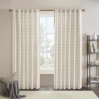 10 Rustic Curtain Ideas for Warm Natural Cozy Texture 61 Madison Park Anaheim Cabin Plaid Curtain Window, Thermal Insulated Fleec...