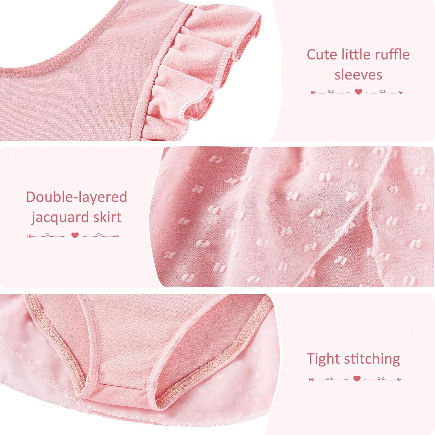 Funnycokid Ballet Leotards for Girls Dance Leotard with Skirt