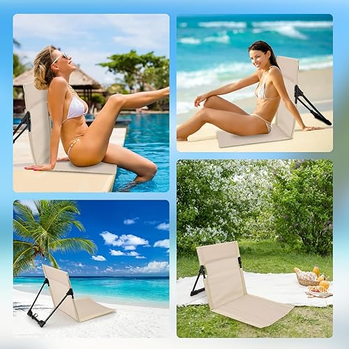 Miniatura 6 de Gugxiom 2 sillas plegables de piscina, silla portátil al aire libre para piscina, sillas de playa para playa, piscina, camping, picnic, accesorios