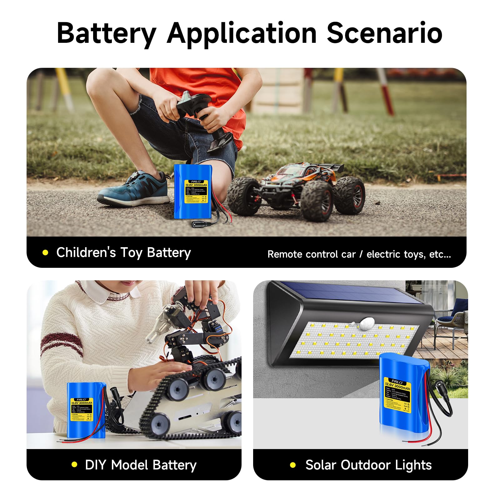12.6V 3000mAh Lithium-ionen akku mit ladegerät & 2 Verbindungslinie für Solar Panel, Radio, Kameras, Camcorder, Elektronische Orgel, DIY Leselampe, Teleskopen, Sonar, Signalwerkzeug