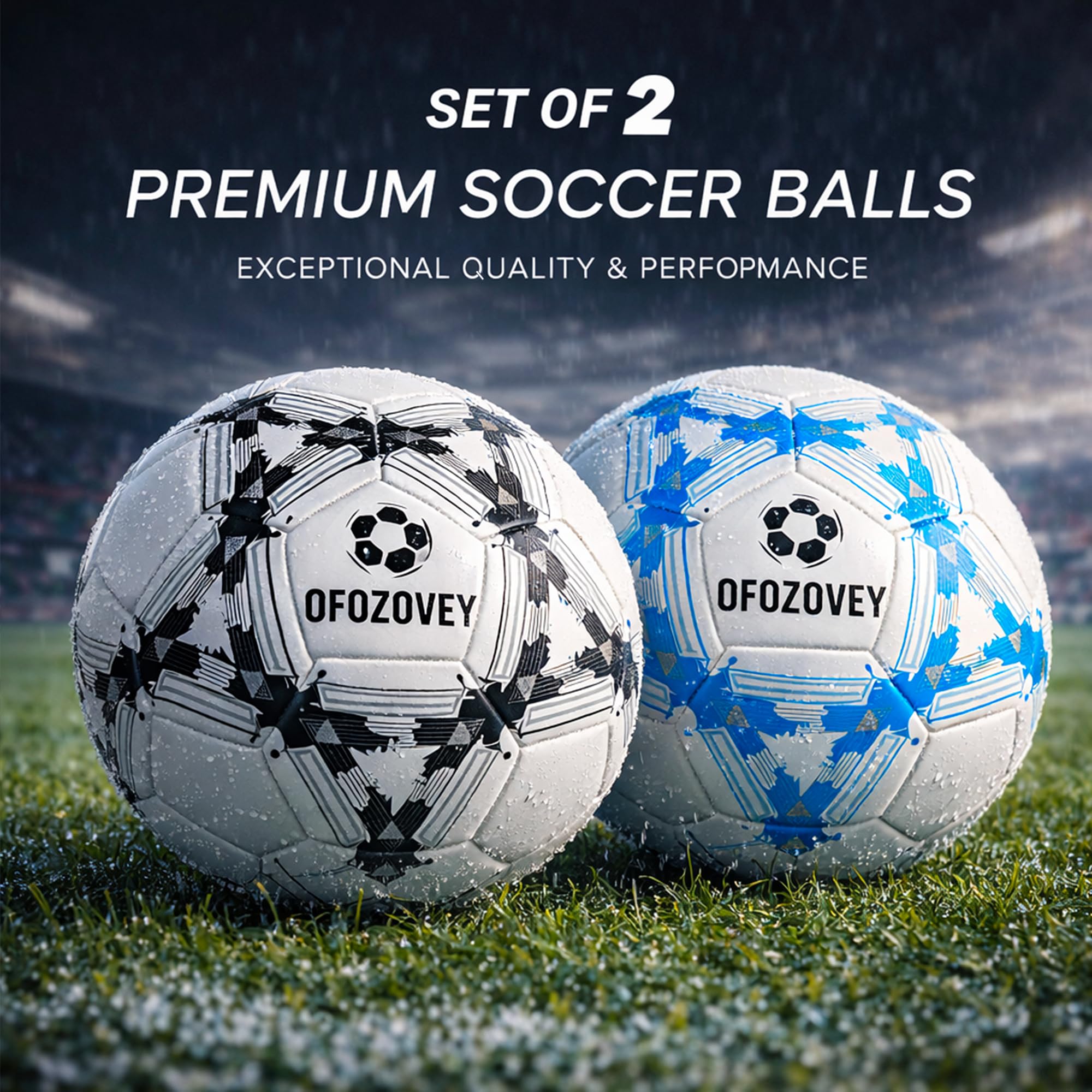 Pallone da calcio misura 5, confezione da sei pezzi, classico calcio indoor outdoor con 1 pompa, 2 sacchetti a rete e 2 aghi, lunga durata per allenamento, giochi, giochi all'aperto e al