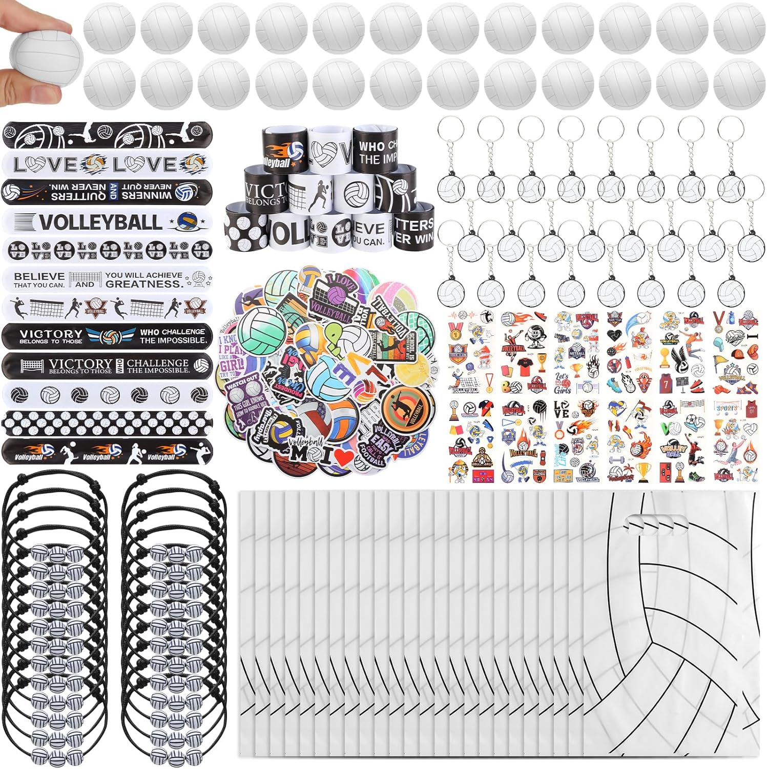 Kolewo4ever 294 Pieces Soccer Party Supplies Set Bulk Sports Goodie Bag Fillers for Soccer Party Gifts Bags