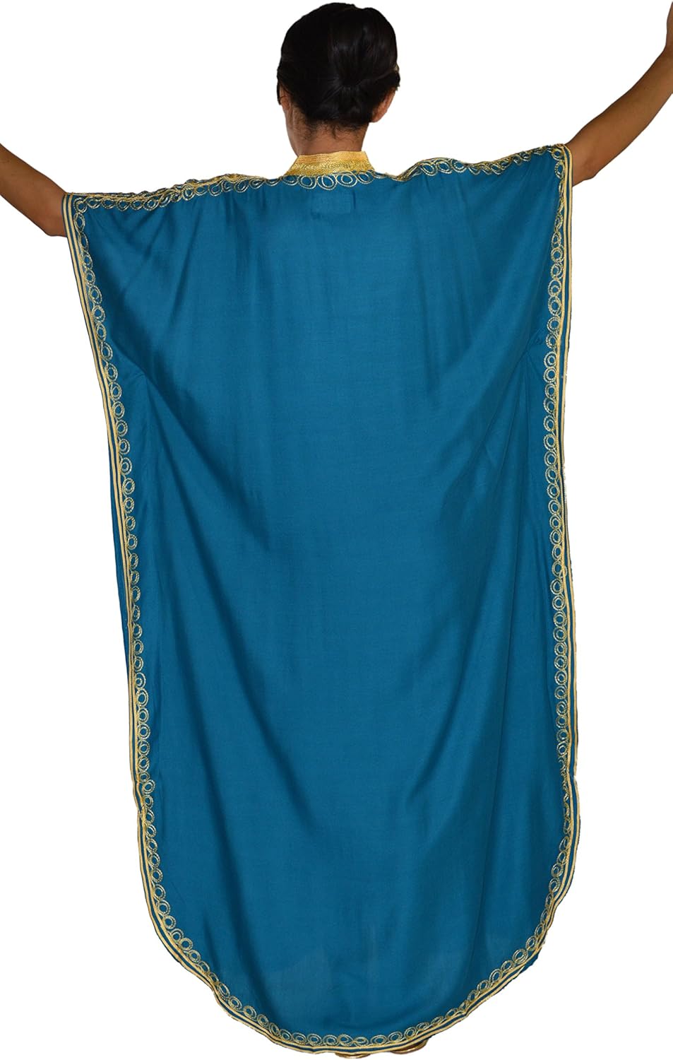 Moroccan Caftan Hand Made with Gold Hand Embroidery Long Length - Image 6