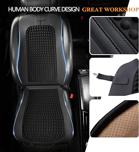 Miniatura 4 de Sojoy Cojín de asiento de coche de gel para asiento delantero de automóvil Comfort Gel Dots Cojín de masaje (negro)