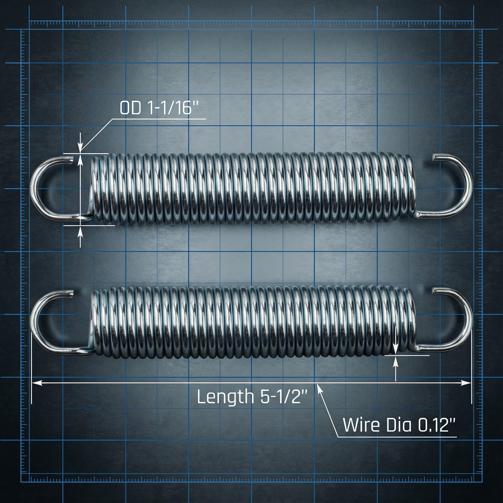 2 Pack 5-1/2 Inch 9625 Mechanical Extension Springs with Hook Ends — Amazon image 5
