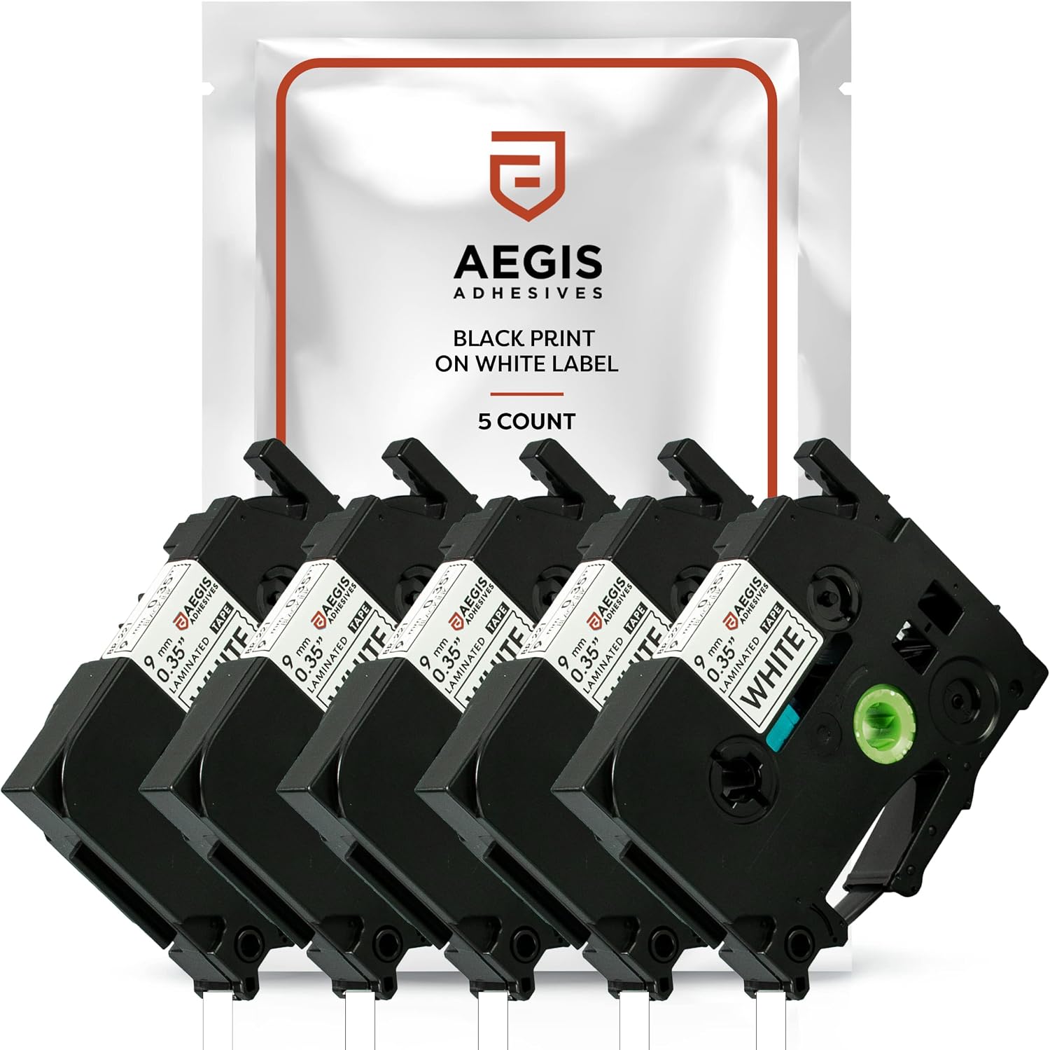 Tapes (5 Pack) - Aegis Brand Brother TZE Compatible (9mm (0.35
