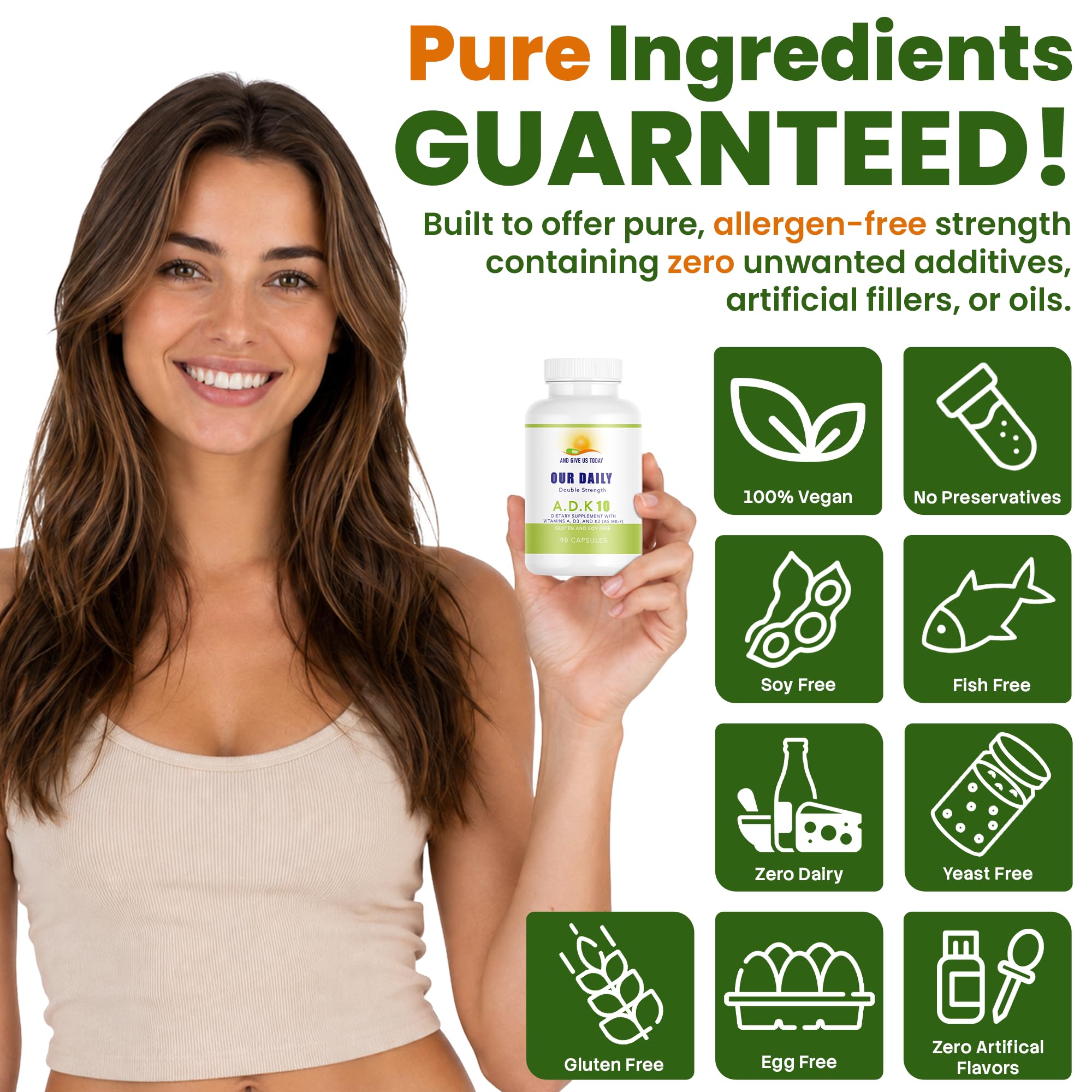 Daily Vites ADK 10 - ADK Vitamin Supplement with Vitamin A, D3 10,000 IU & K2 MK-7 - 90 Capsules (3 Month Supply) - Physician Formulated for Bone, Heart & Immune Support - Non-GMO & Gluten Free — Amazon image 6