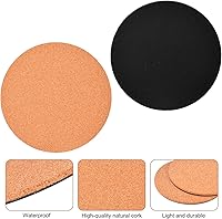 Vista 5 de Platillos redondos de corcho y plástico de 4 pulgadas para plantas, juego de 6 para jardinería, ollas y sartenes calientes