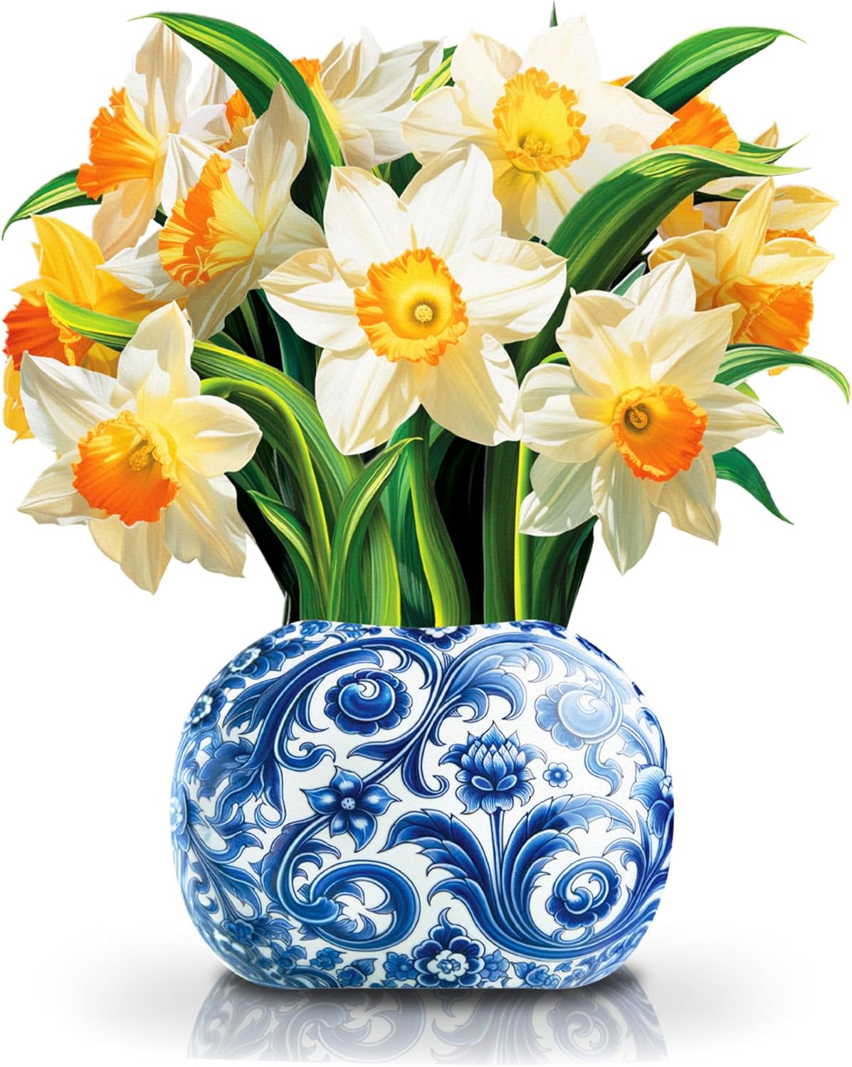 Paper Pop-Up Flower Card, English Daffodils, Forever Flowers Bouquet 3D Popup Greeting Cards, Blank Note Envelope, Birthday Gift Cards, Mother's Day, Holiday Decorations