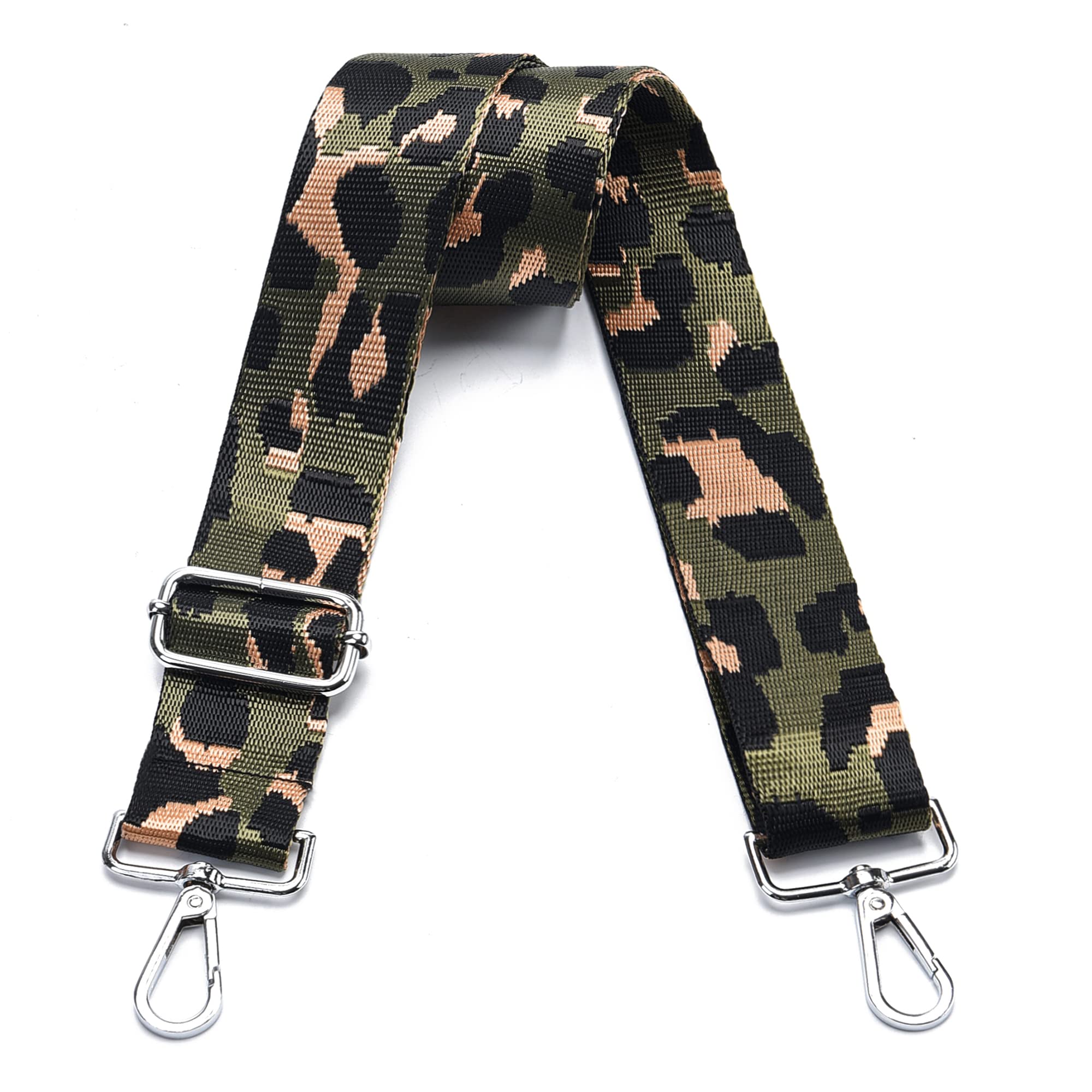 Wide Purse Strap Adjustable Replacement Crossbody Bag Strap Silver Hardware Shoulder Straps