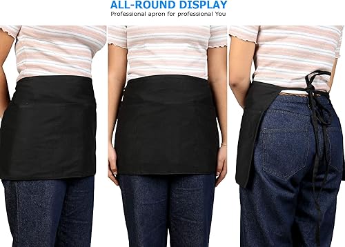 Miniatura 10 de RAJRANG - Delantal de camarera de algodón puro con 3 bolsillos