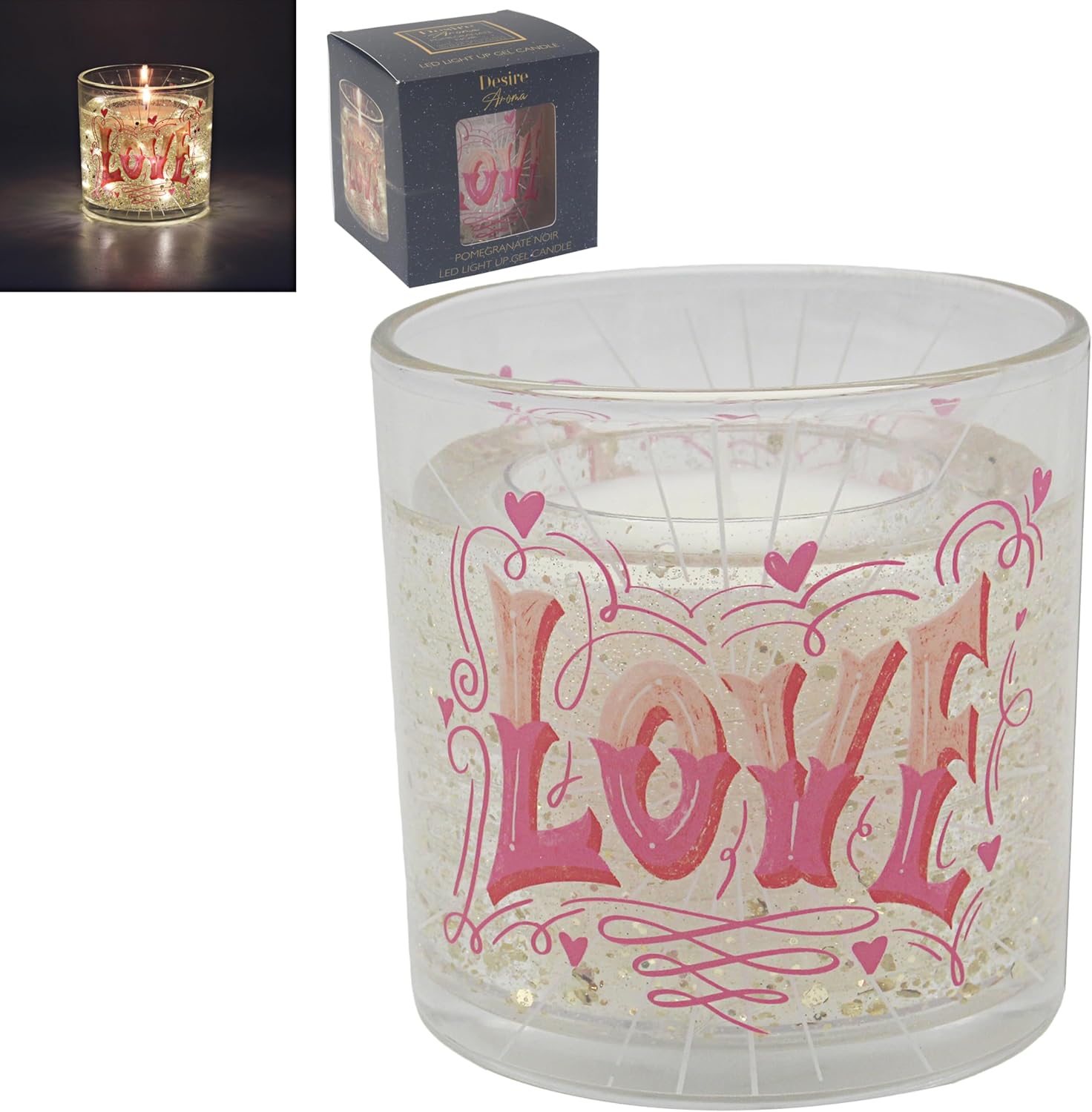 Lesser & Pavey Desire Aroma LED Gel Candle Birthday | Scented Aromatherapy Candle with LED Glow | Long Burning Decorative Candle Gift for Her | Relaxing Home Fragrance & Elegant Home Decor Accessory