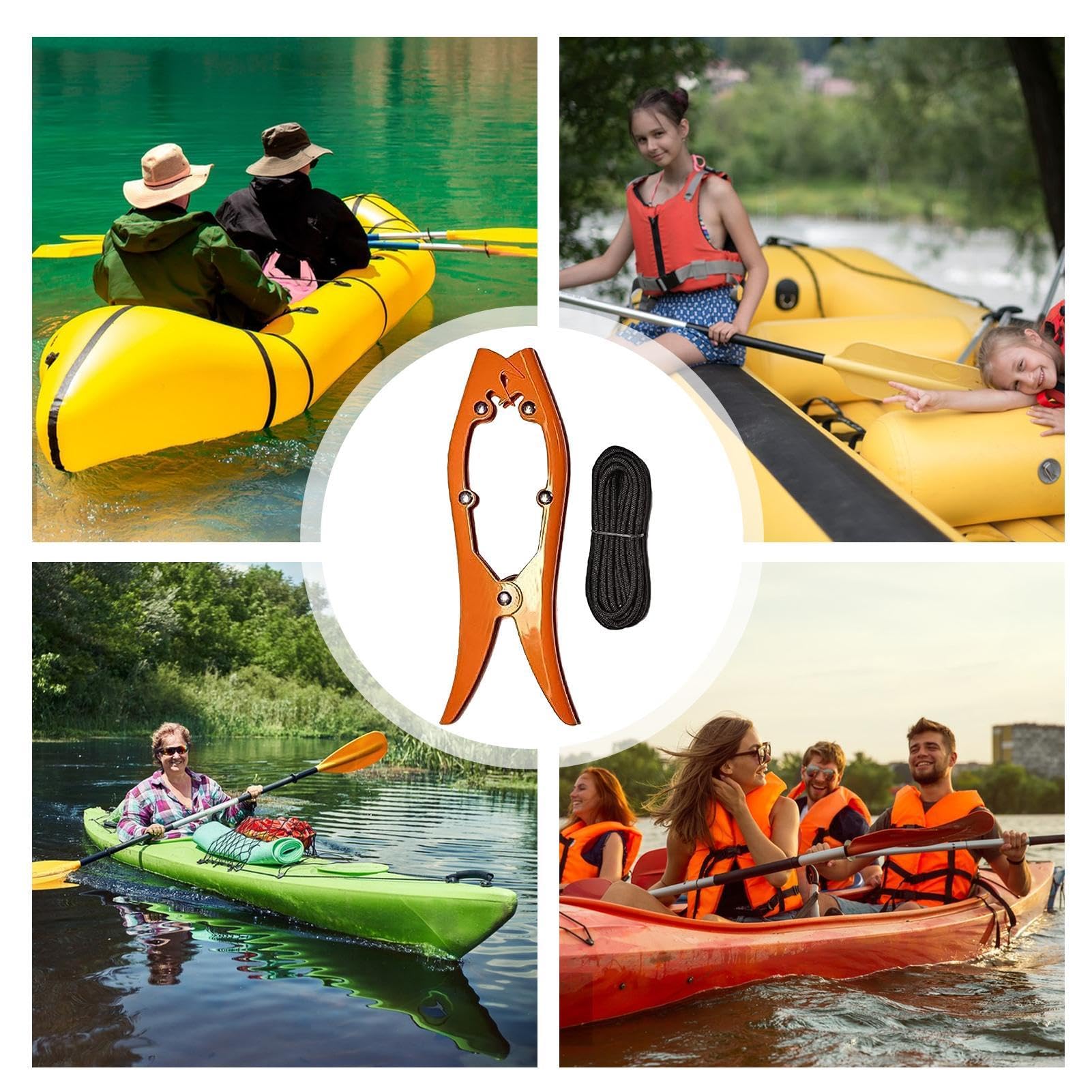 Ruwshuuk Pince à brosse pour kayak – Pince d'ancrage – Poignée d'ancrage avec corde pour ancrer en toute sécurité votre kayak, canoë ou bateau, pour sécuriser votre kayak, canoë ou bateau