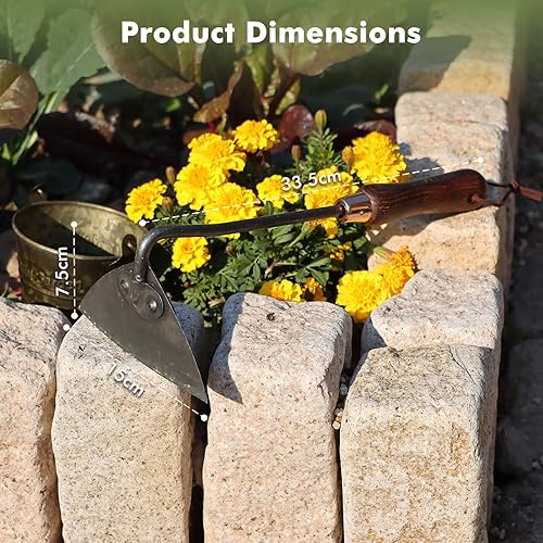 Miniatura 5 de RESTMO Herramienta de jardín de azada resistente, adecuada para su uso en suelos duros, azada de jardín gruesa para desmalezar, cavar zanjas,
