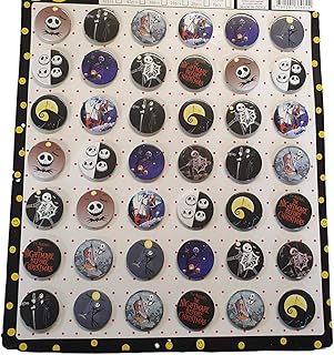 Opakowanie z 30 lub 42 imprezami, prezent, torebki na imprezę, prezent na prezent Jack Nightmare Before Christmas 3 cm lub 4 cm średnica odznaka od Fett-Catz-Kopie-catz – 42 x mały Nightmare B4 Boże Narodzenie