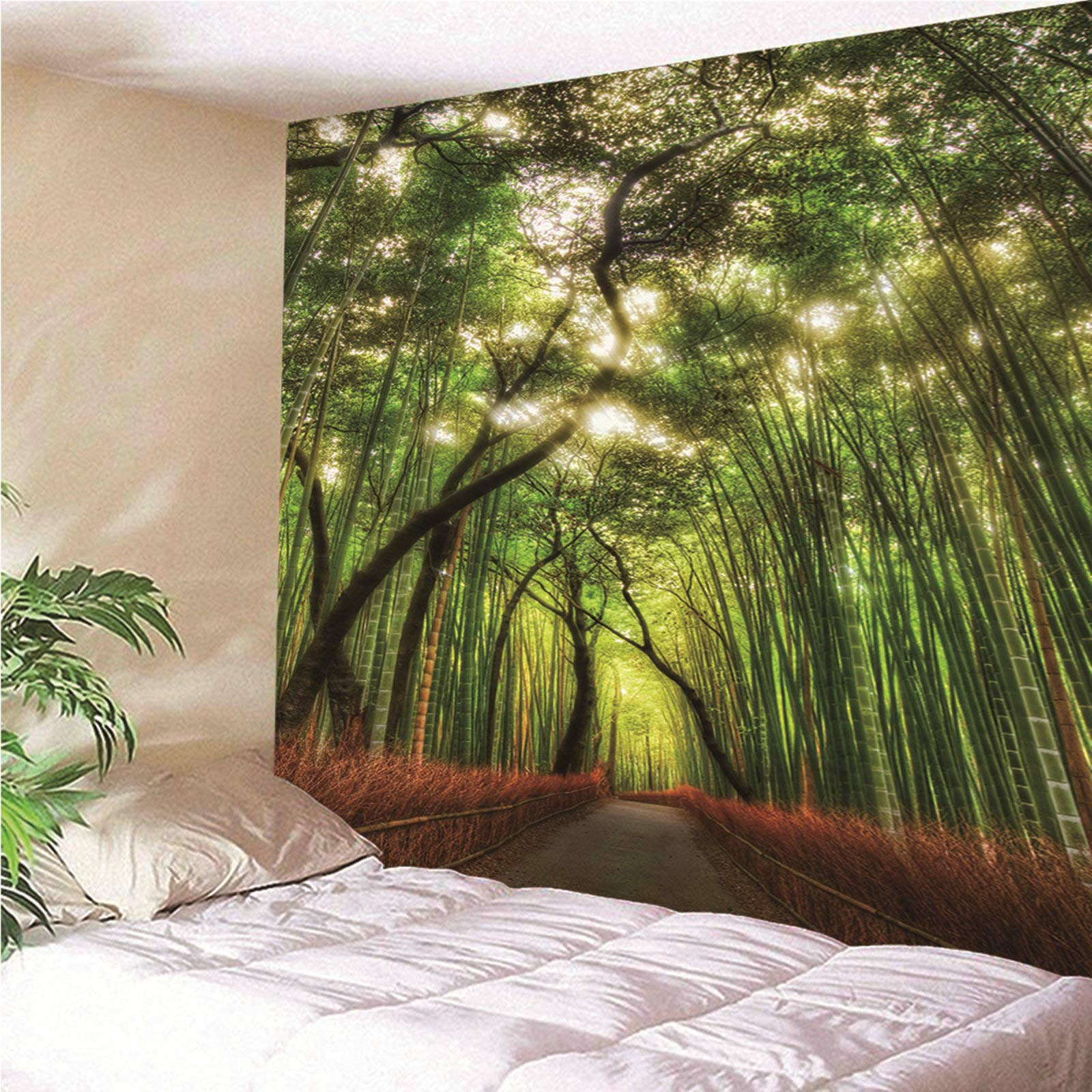 Gualiy Arazzo Tappeto da Parete, Arazzi Moderni da Parete Natura Tema Arazzo Appeso 240x220cm Verde Arazzo per Soggiorno Camera da Letto