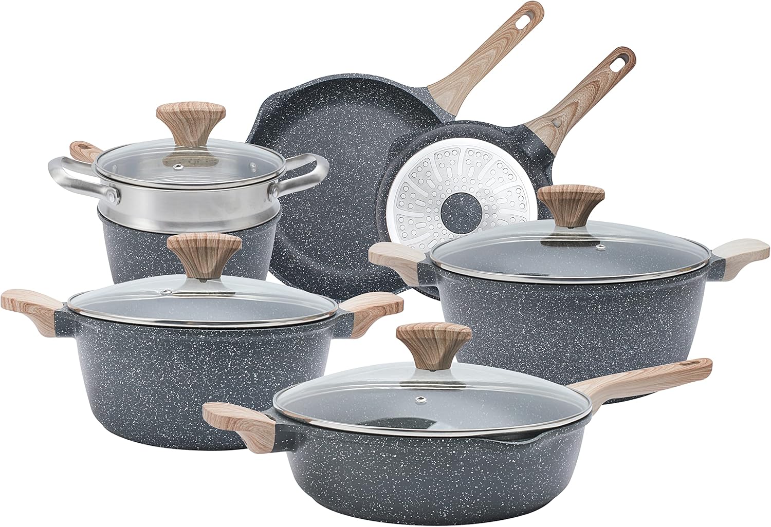 Country Kitchen Nonstick Induction Cookware Sets 11 Piece Nonstick