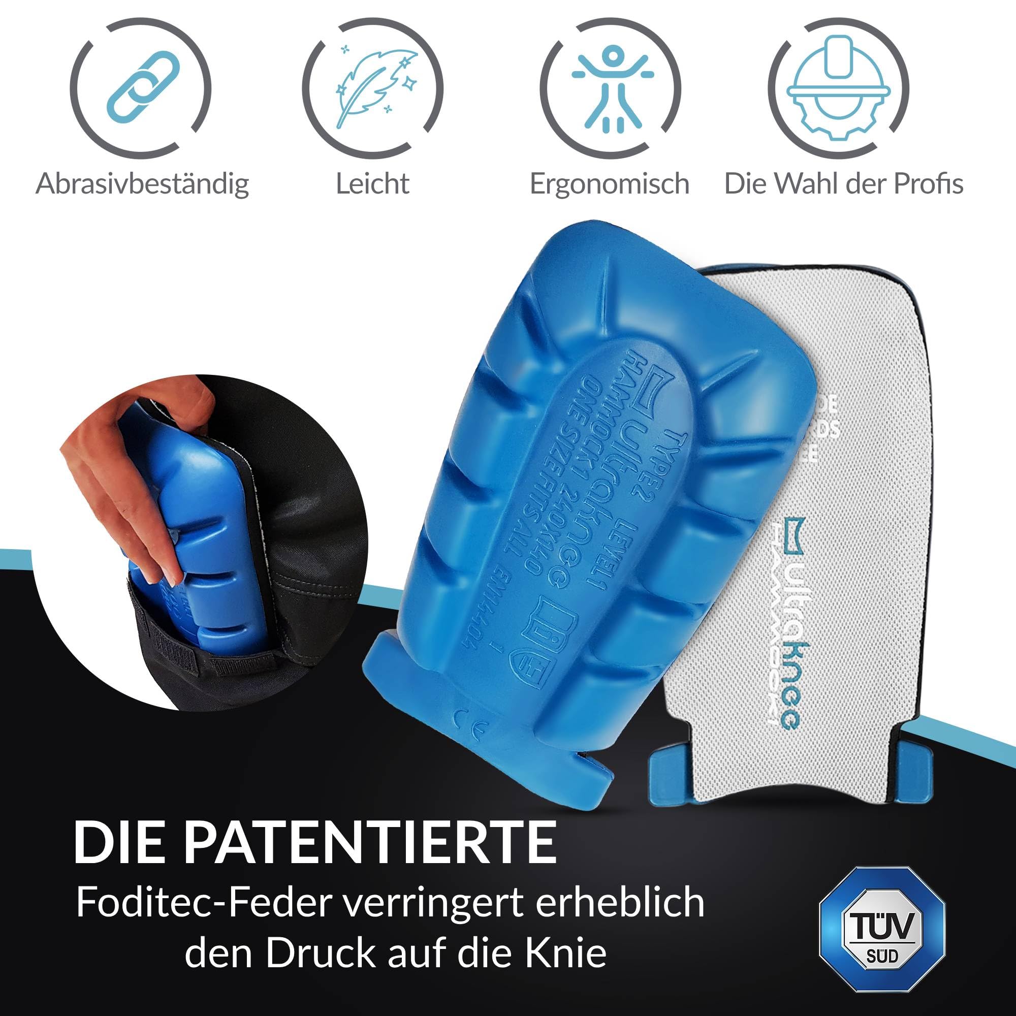 Hammock 1 | Professionelle Knieschoner für Arbeit & Garten | Komfortabel | Druckverteilend | Langlebig | Ergonomische Knieprotektoren | Knieschützer für Baustelle, Fliesenleger und Gärtner