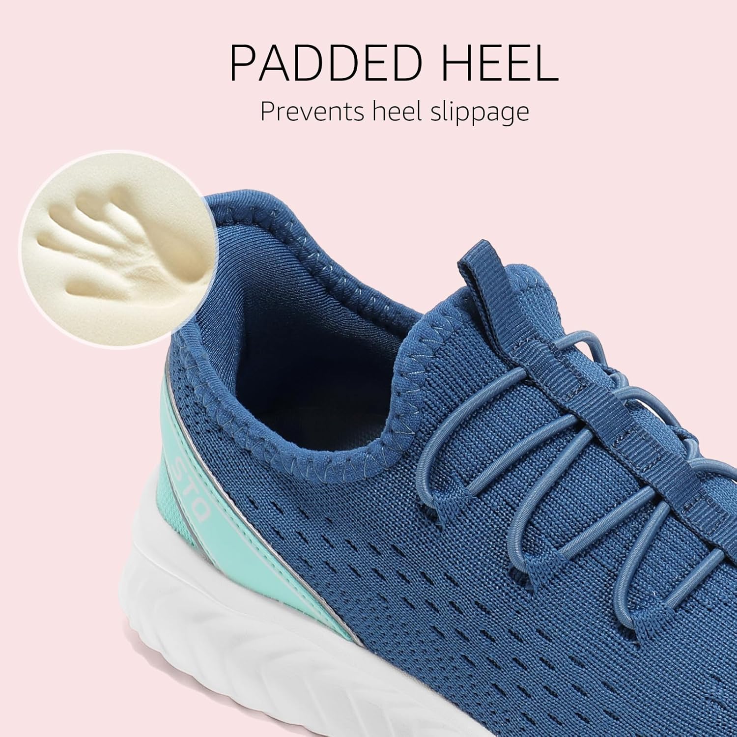 STQ Womens Orthopedic Walking Shoes for Plantar Fasciitis Lightweight Slip on Sneakers Comfortable Travel Gym Fitness Shoes - Image 4