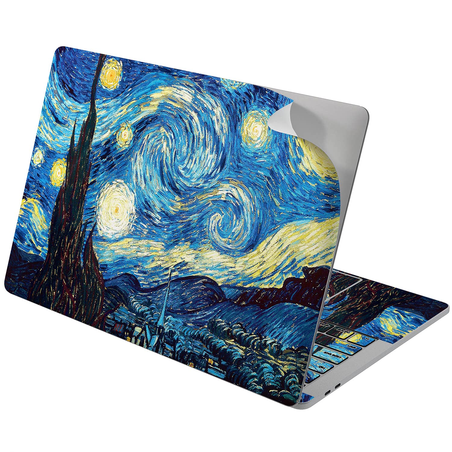 Vinyl Decal Skin Compatible for MacBook Pro 16 M1 Pro 14 2021 Air 15 M2 2023 Retina 2015 Air 13 Mac 12 Artwork Cover Laptop Painting Blue Starry Night Design Glam Print Sticker Van Gogh
