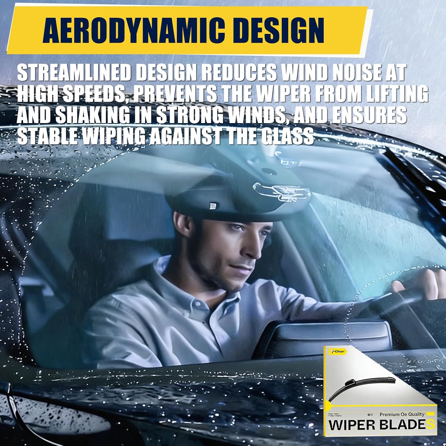 22"+22" Windshield Wiper Blades, Fit for Ford F-150, Chevrolet Silverado 1500, GMC Sierra 1500, RAM 1500, (Pack of 2), OEM Quality Replacement Wipers, All-Season Aerodynamic Design