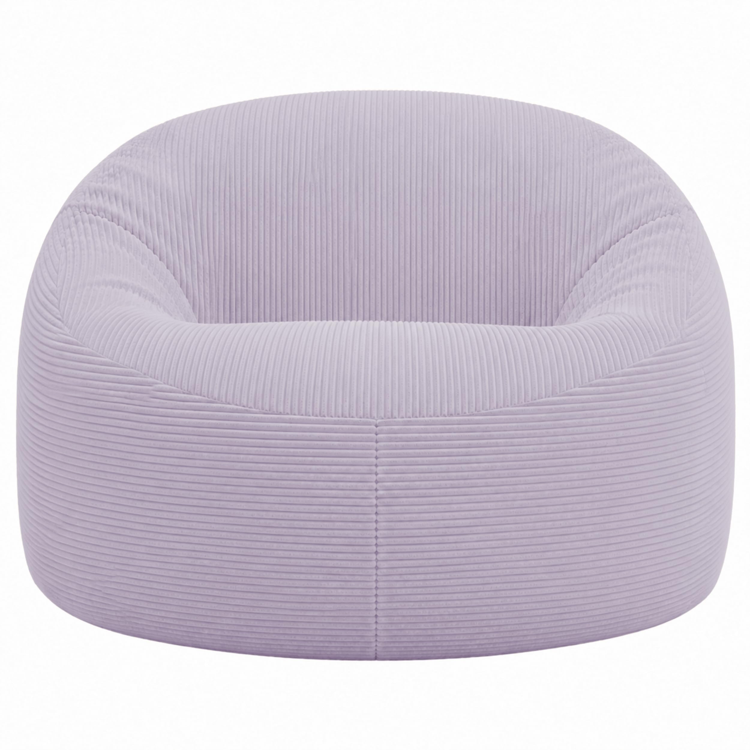 bananair - Puff Salón de Pana Ancho - Suave y Confortable - Puff Pera con Relleno de Espuma Incluido, Óptimo Apoyo para la Espalda - Bean Bag, Sofa Puff Gigante Muy Cómodo (100 cm, Violeta Lila)