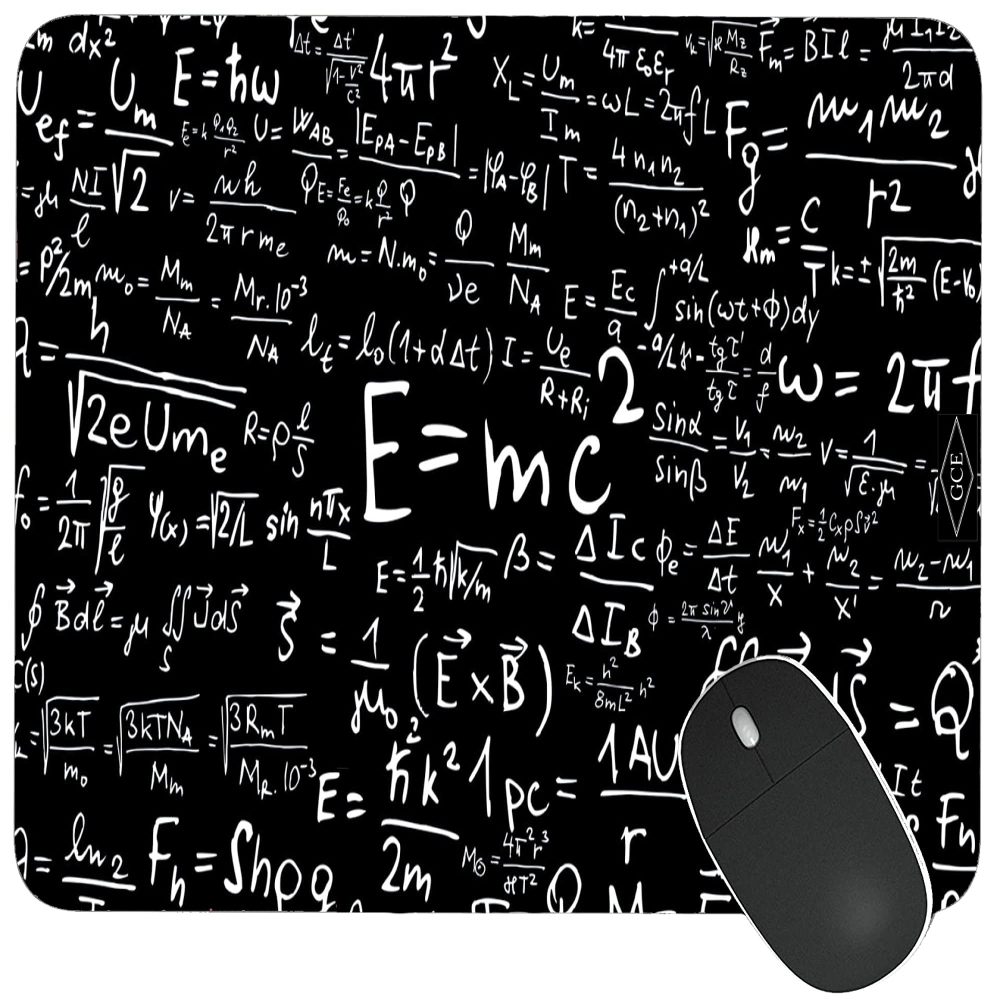 GOODCHEER E=mc2 Math Formula Printed Mouse Pad for Laptop, Gaming Computer, Notebook, PC |Anti Skid Rubber Base Waterproof Print (19 * 23)