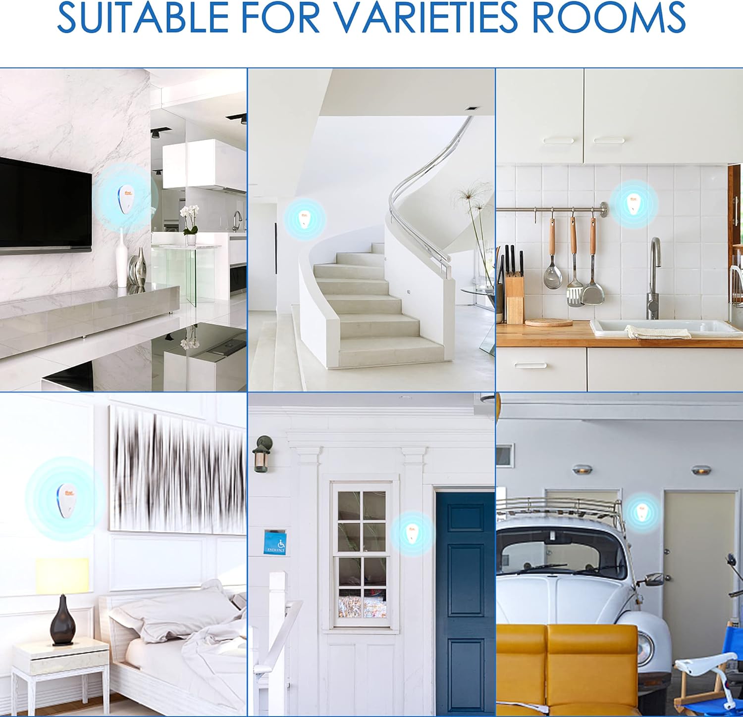 9IUoom Ultrasonic Pest Repeller 6 Pack, Ultrasonic Pest Repellent, Indoor Pest Repellent Plug in for Insects, Pest Control for Home, Office, Kitchen, Warehouse, Hotel, Garage : Garden & Outdoor