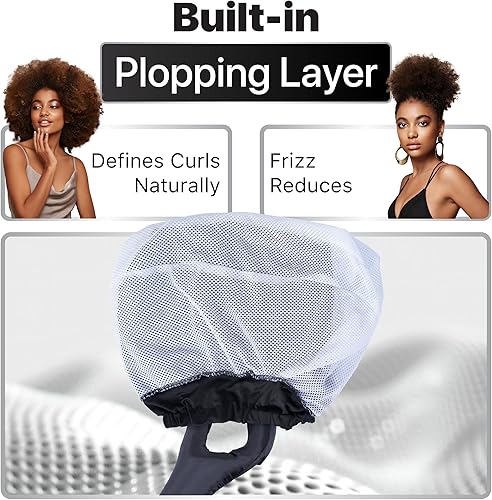 Miniatura 3 de Accesorio para secador de pelo con capucha con doble flujo de aire turbo y diadema suave, acelera el secado para cabello rizado, reduce el calor en