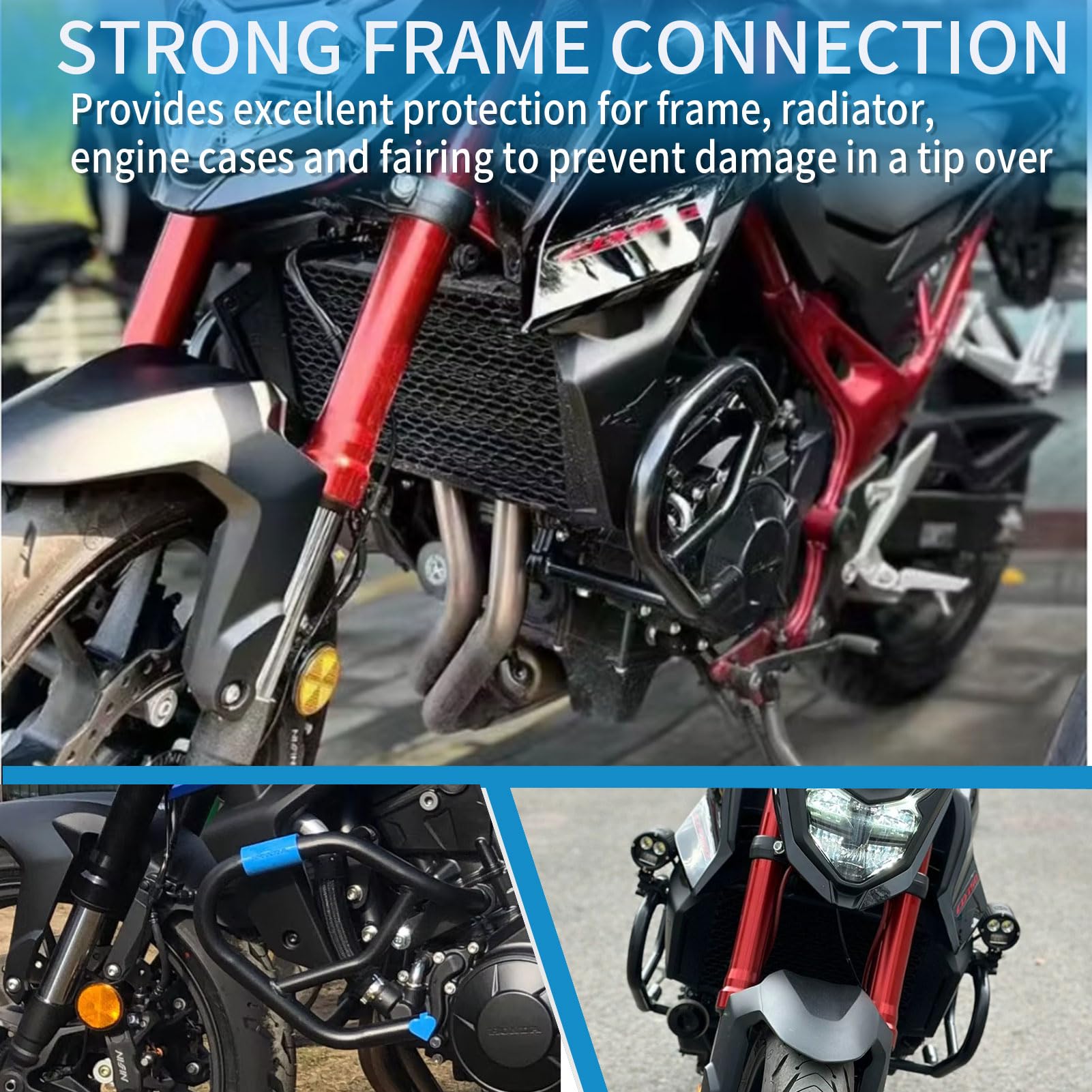 Barra de Choque para Motocicleta, protección de Motor, Deslizadores de Marco, Parachoques, Barra anticaída, Compatible con CB750 Hornet, Accesorios CB 750 Hornet 2022-2025