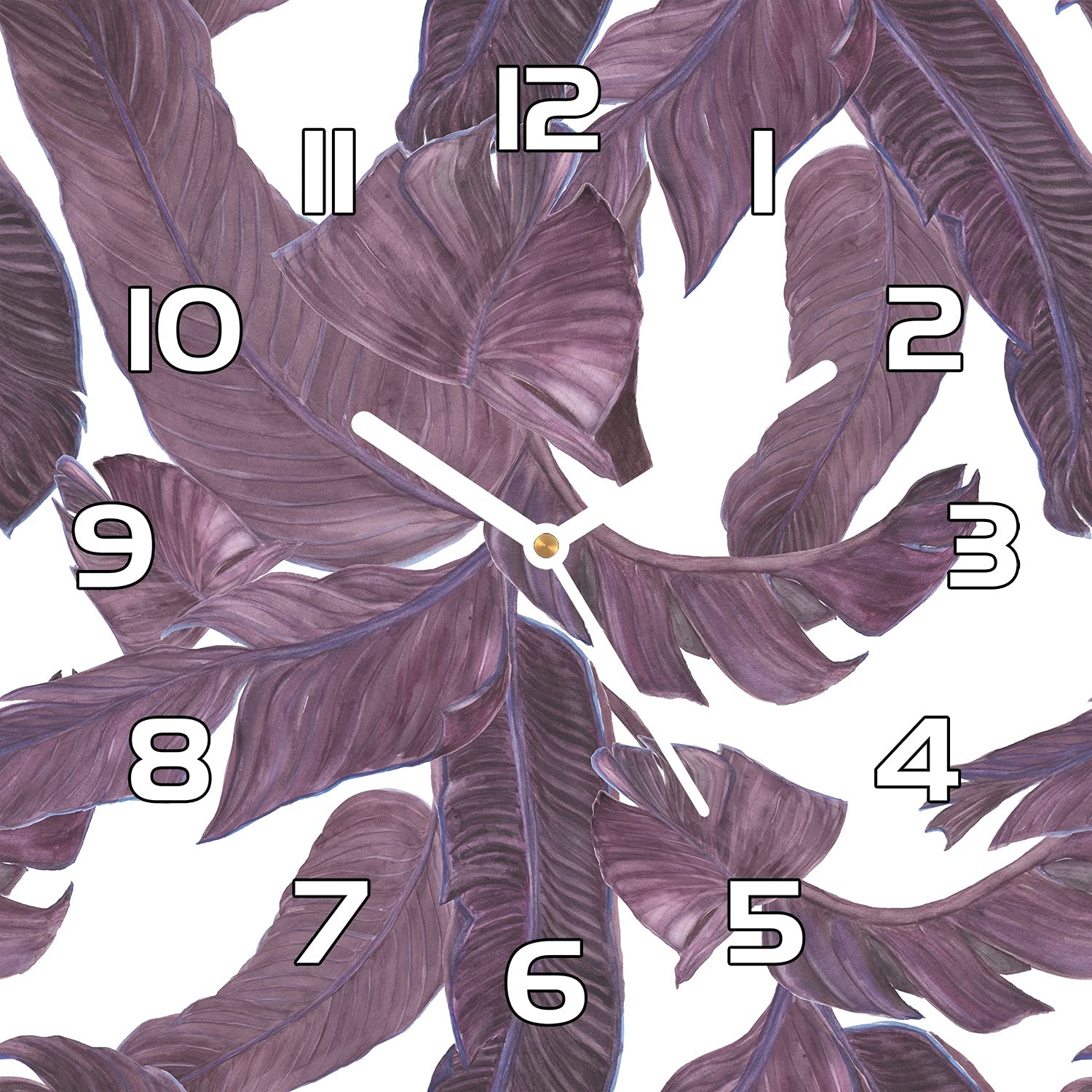 Horloge en verre salon 30x30 cm pour ambiance tropicale et moderne