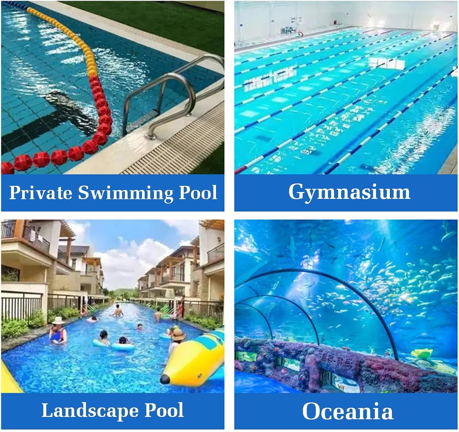 3.3ft-60ft Floating Pool Safety Divider Lane Line - Durable Nylon Pool Lane Markers, Spiral Buoys for Effective Pool Division, Essential Pool Accessories (15m/