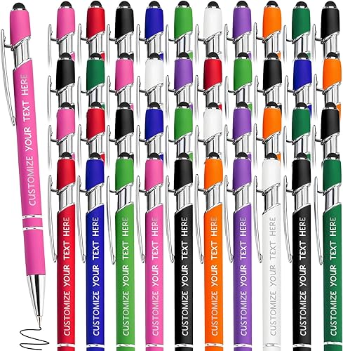 Miniatura 1 de 48 bolígrafos personalizados con lápiz capacitivo, bolígrafos personalizados con grabado gratis, bolígrafos personalizados con nombre comercial,